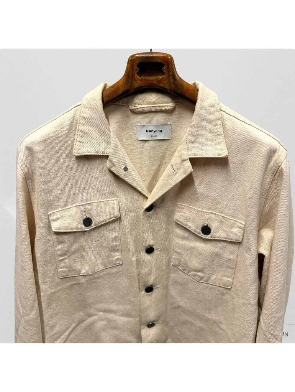 Manyana Atelier Peloton Jacket Shirt Heavy Denim Natural color  23.5 x 30 cotton